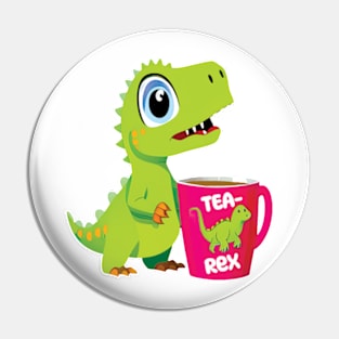 T-Rex with Mug | Tearex Pin