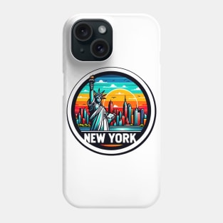 New York skyline and Statue of Liberty stickers - Urban travel design Phone Case