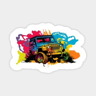 4x4 Jeep Wrangler Illustration for Jeep Lovers Magnet