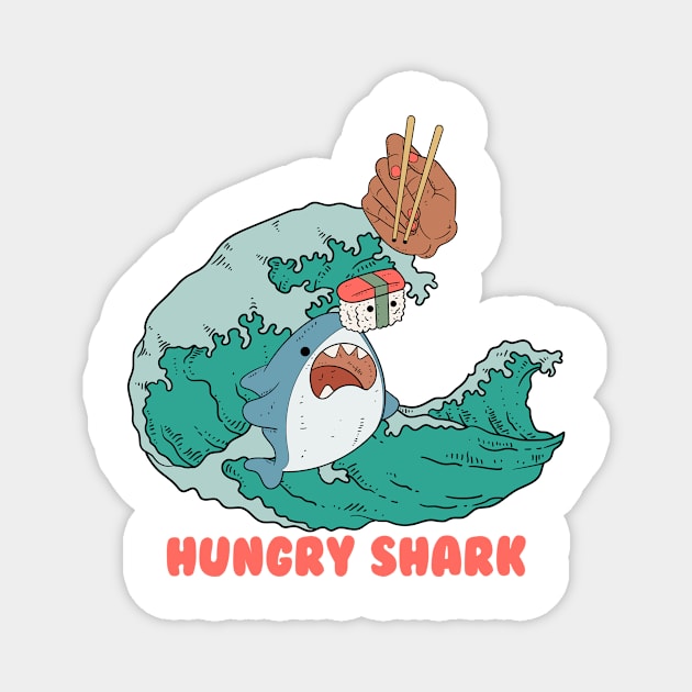 Hungry Shark Magnet by Oiyo