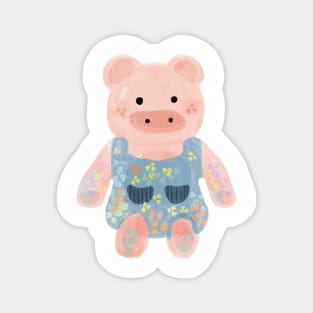 Floral pig design Magnet