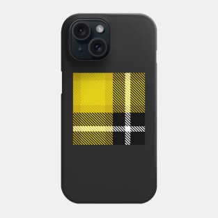 Yellow and Black  buffalo plaid check fabric design Phone Case