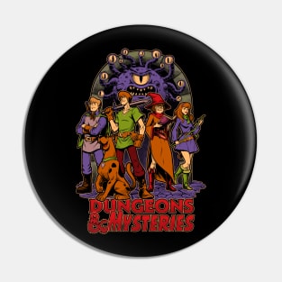 Dungeons and Mysteries - RPG Vintage Dog Cartoon Pin