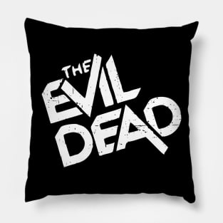 The Evil Dead Movie Cover Cool Black and White Distressed Title Text Typography Pillow