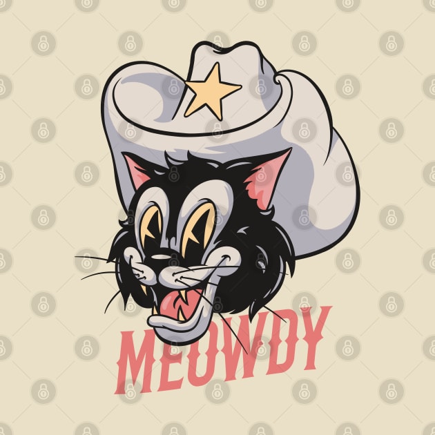 Howdy Meowdy - Cowboy Cat Retro Mascot | Howdy by anycolordesigns