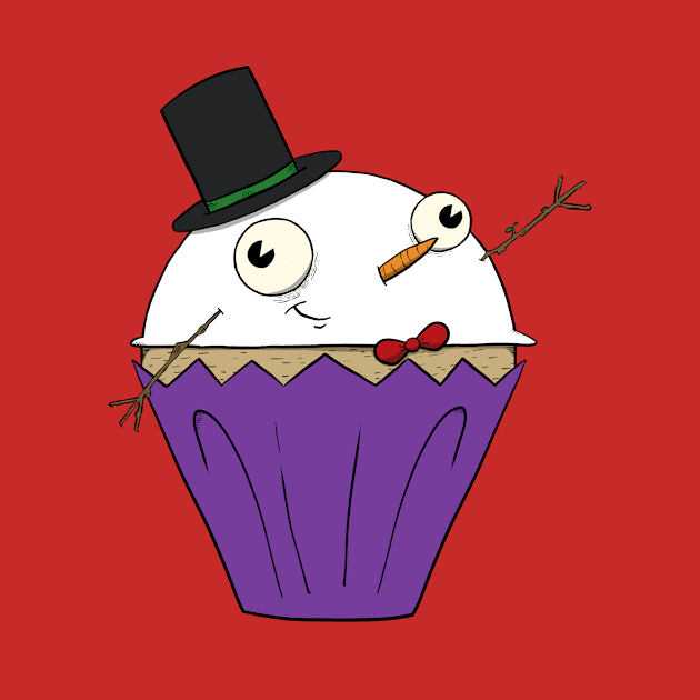 Snowman Cupcake by Fool King Media