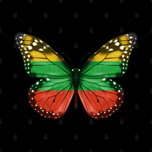 Lithuanian Flag  Butterfly - Gift for Lithuanian From Lithuania by Country Flags