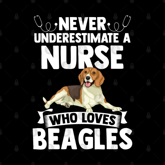 Never Underestimate A Nurse Who Loves Beagles Dog Pet Lover by sBag-Designs