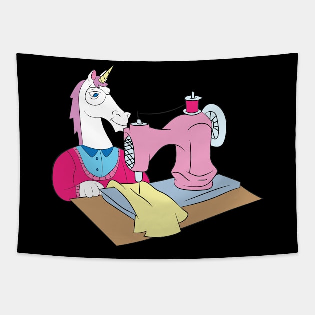 Quilting Grandma Shirt | Unicorn Sewing Gift Tapestry by Gawkclothing