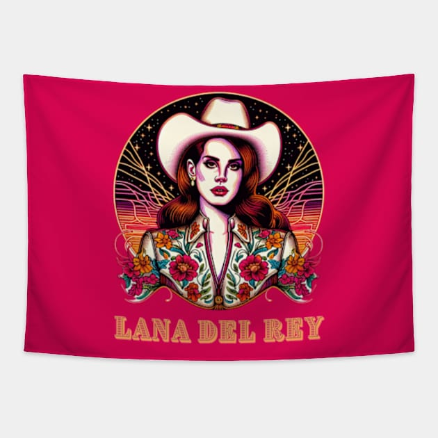 Lana Del Rey - Cowgirl Flower Nights Tapestry by Tiger Mountain Design Co.