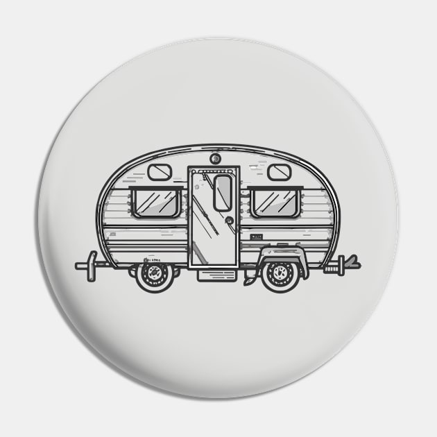 Line art of a vintage caravan Pin by design/you/love