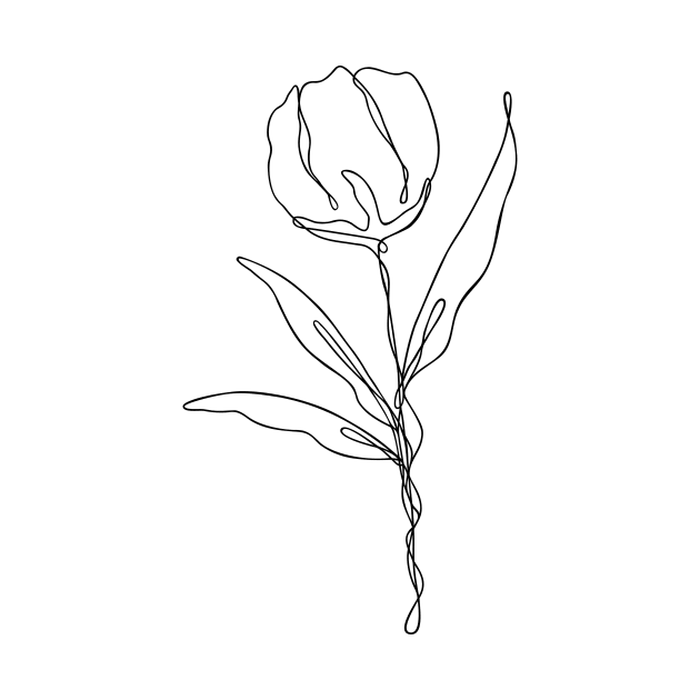 Wildflower Line Art | Floral Botanical Minimalist Lineart by RachelFCreative