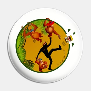 Love Orangutans Forest Jungle & Animals Protection | Palm Tree & Cartoon 80s | Stop Eat Chocolate spread kick it | Green & Gold colors Pin