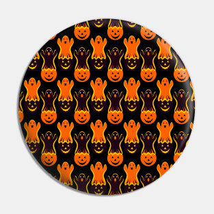 Halloween Ghost Pumpkin Pattern mask Pin