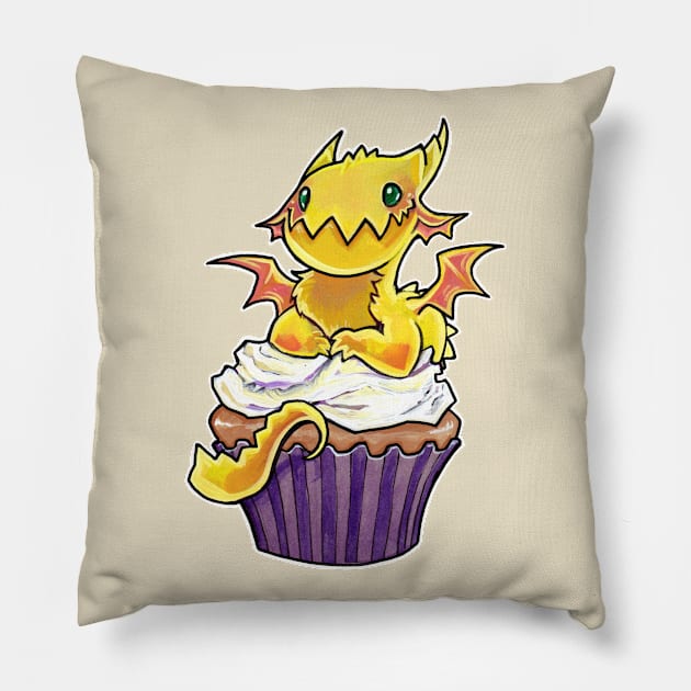 Cupcake dragon vanilla sunshine Pillow by BiancaRomanStumpff