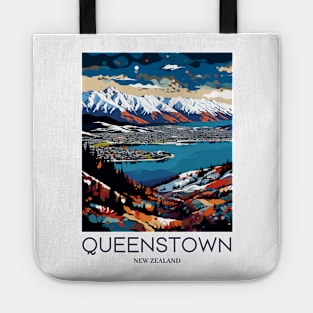 A Pop Art Travel Print of Queenstown - New Zealand Tote