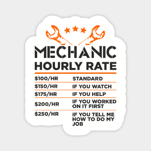 Mechanic Hourly Rate Auto Shop Humor Magnet