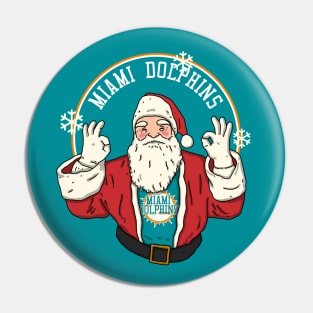 Santa Claus Loves Miami Dolphins Pin