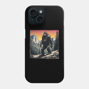 Coolest Bigfoot Believer Wanderlust in the Retro Japanese Mountains Phone Case