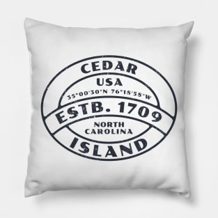 Cedar Island, NC Summer Vacation Badge Pillow