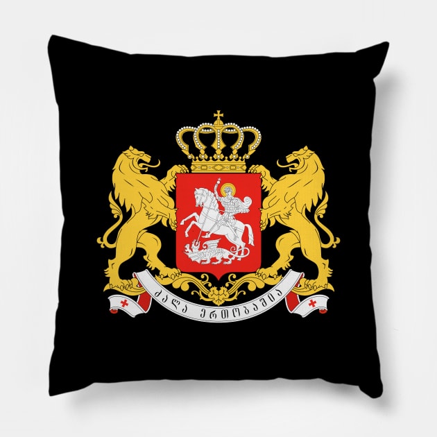 Coat of arms of Georgia Pillow by Wickedcartoons