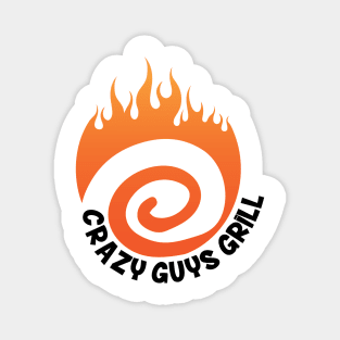 Crazy Guys Grill Flame Black Magnet