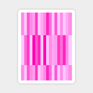 Pink Striped Geometric Pattern Magnet