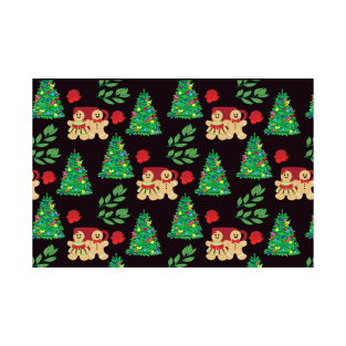 Christmas Tree Gingerbread Men Pattern T-Shirt