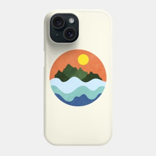 Minimalist Abstract Nature Art #18 Warm Waves and Mountains Phone Case