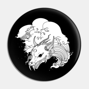 Asian Wave Dragon Pin