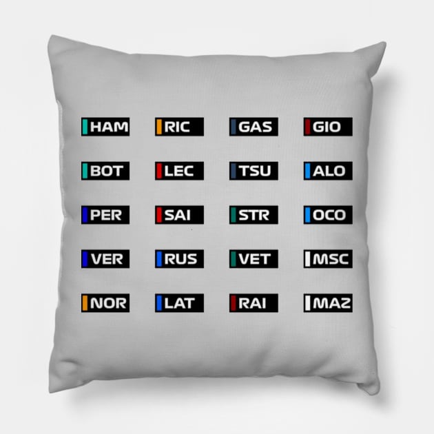 All Drivers 2021 Pillow by autopic