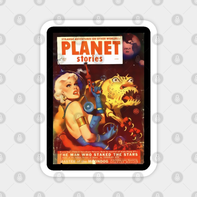 Sci-Fi cover Planet Stories (V2) Magnet by Psychosis Media