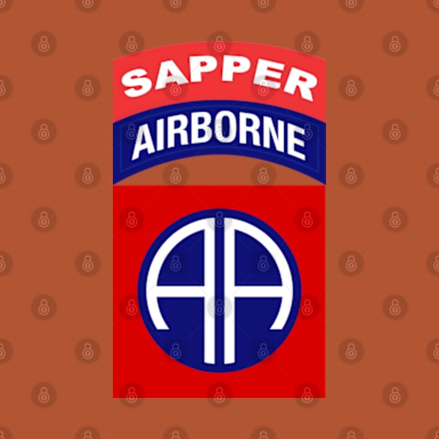 82 Airborne Sapper Tab - Side of Chest by Desert Owl Designs