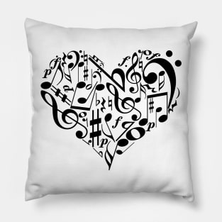 Music heart Pillow