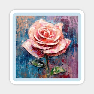 Pretty Pink Rose Single Bloom Magnet