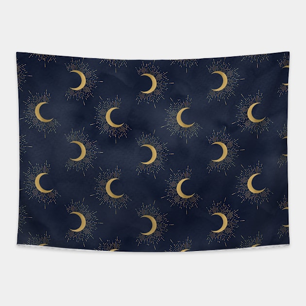 Celestial moon pattern Tapestry by UniqueMe