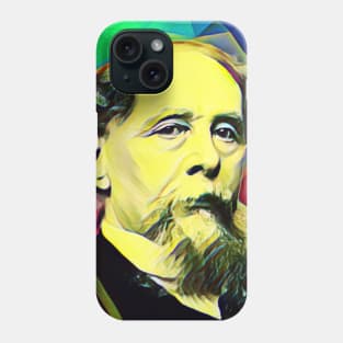 Charles Dickens Colourful Portrait | charlles dickens artwork 6 Phone Case