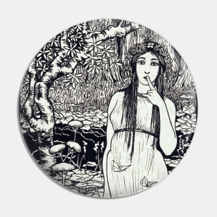 Woman in a magical forest Pin