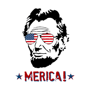 4th of July Shirts for Men Lincoln Abraham - Merica ! T-Shirt