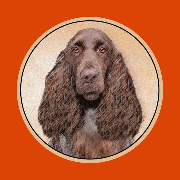 Field Spaniel Painting - Cute Original Dog Art by Alpen Designs