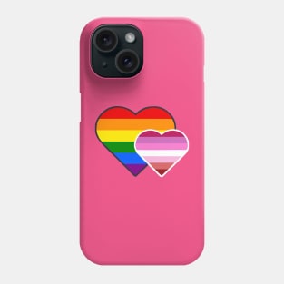 Lipstick Lesbian Double Heart Phone Case