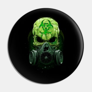 skull biohazard Pin