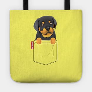 Cute Rottweiler Pocket Puppy Tote