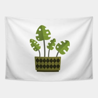 Retro Monstera Plant Tapestry