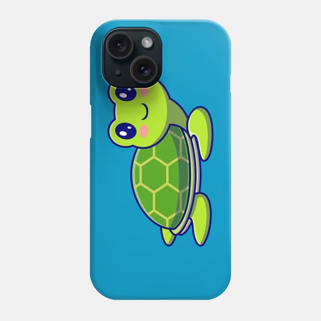 Cute Happy Turtle Swimming Cartoon Phone Case by Catalyst Labs