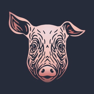 Pig Head Tattoo Illustration T-Shirt