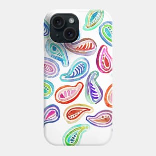 Simple Hand Painted Watercolor Paisley Pattern Phone Case