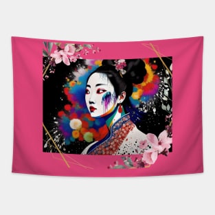 Before you speak, Is it true, is it kind, is it necessary? Asian Geisha Girl Tapestry