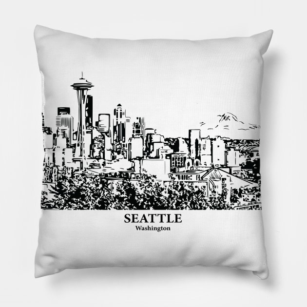 Seattle - Washington Pillow by Lakeric