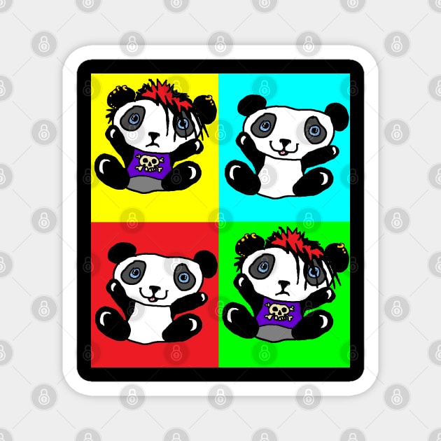 pop Art Panda Gothic Emo by LowEndGraphics Magnet by LowEndGraphics